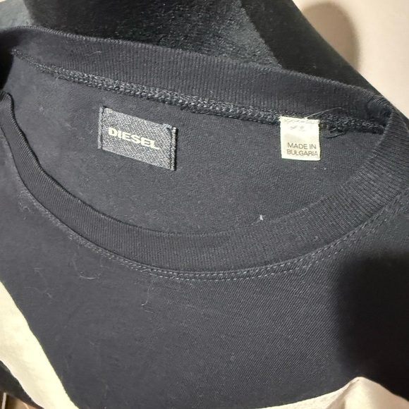 Diesel Black and Cream Chevron Men's T-Shirt - Picture 5 of 6